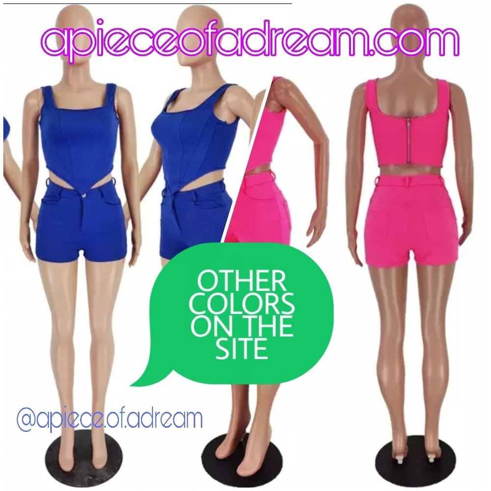 2pcs pointed hem shortie set